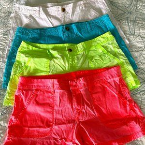 5 Pair Arizona Shorts, Junior's 17, Neon & White,